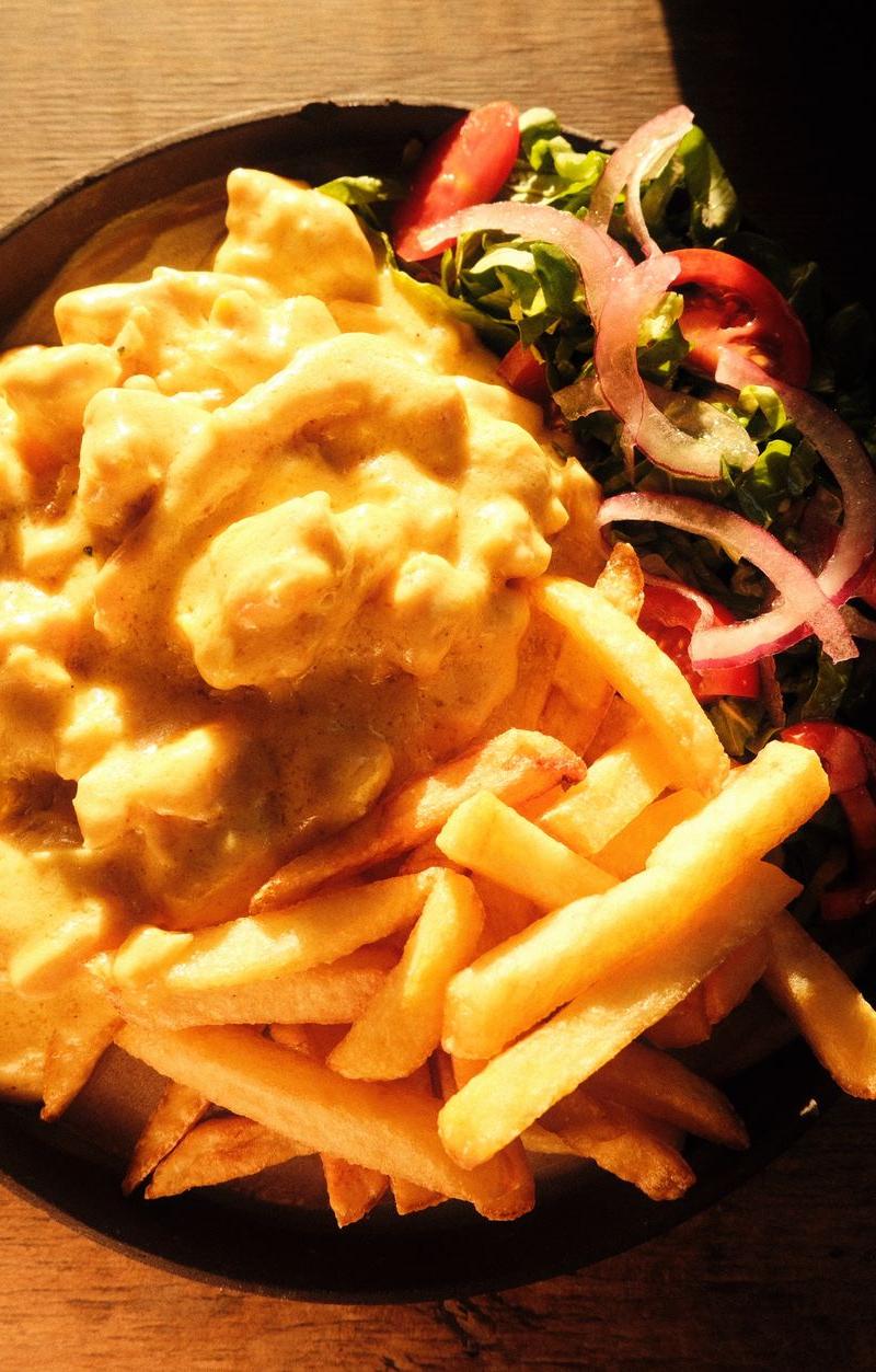 Creamy Mustard Chicken with Crispy Fries