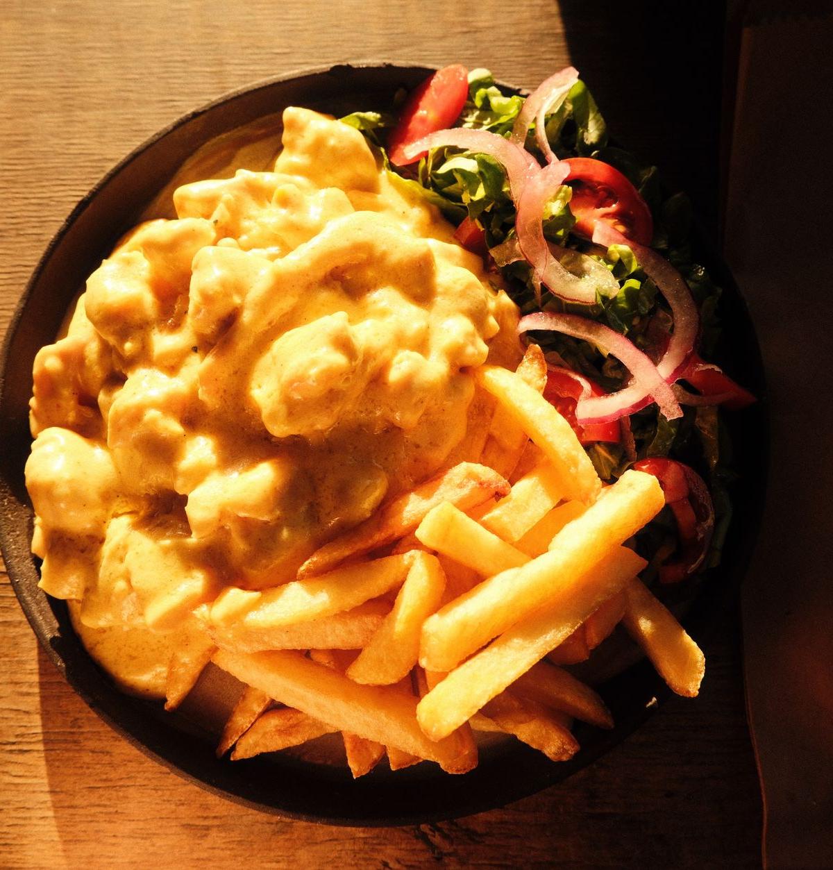 Creamy Mustard Chicken with Crispy Fries