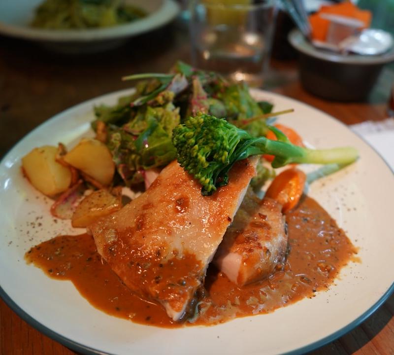 Creamy Pan-Seared Chicken with Roasted Vegetables