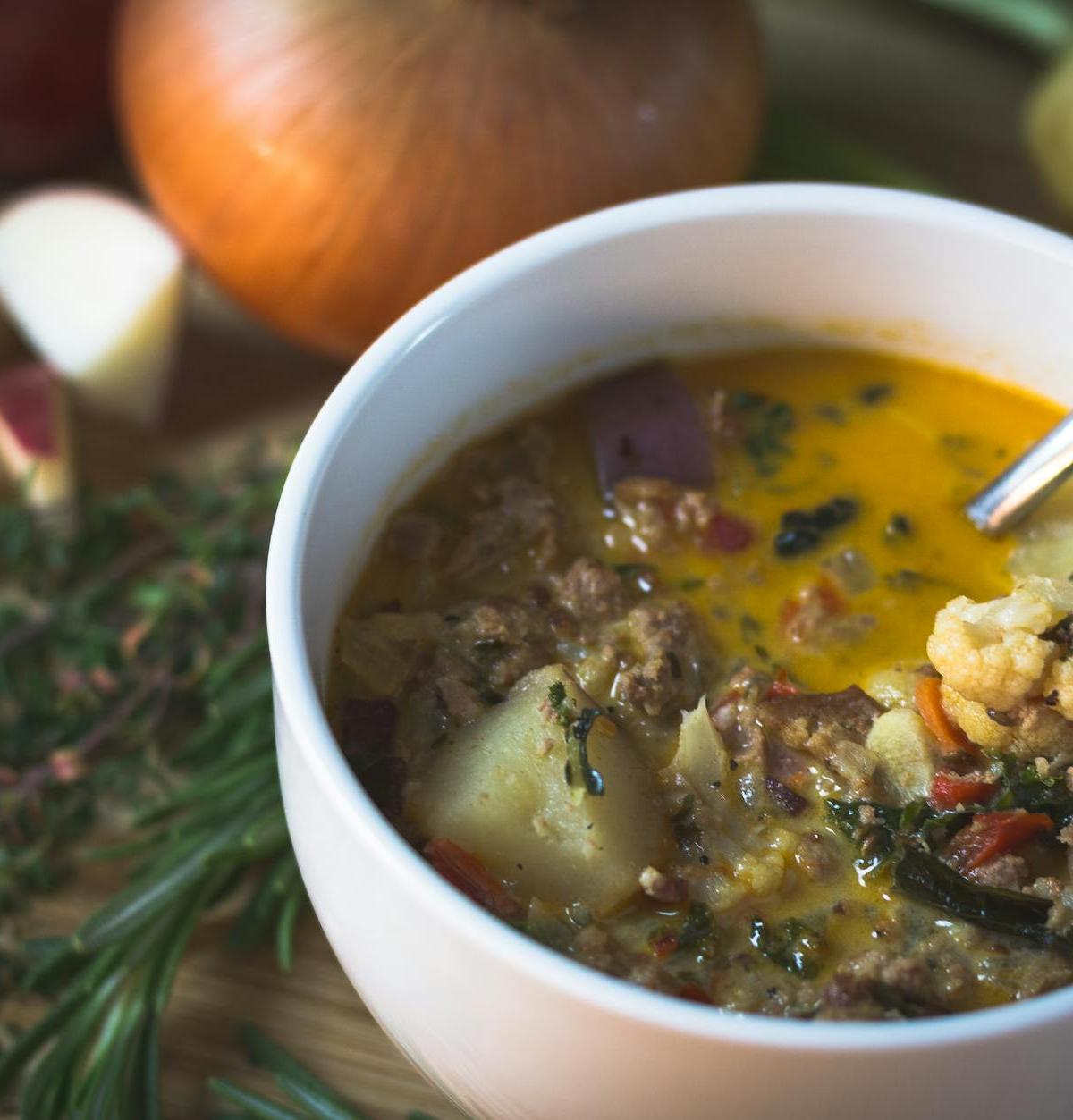 Creamy Pork & Kale Soup