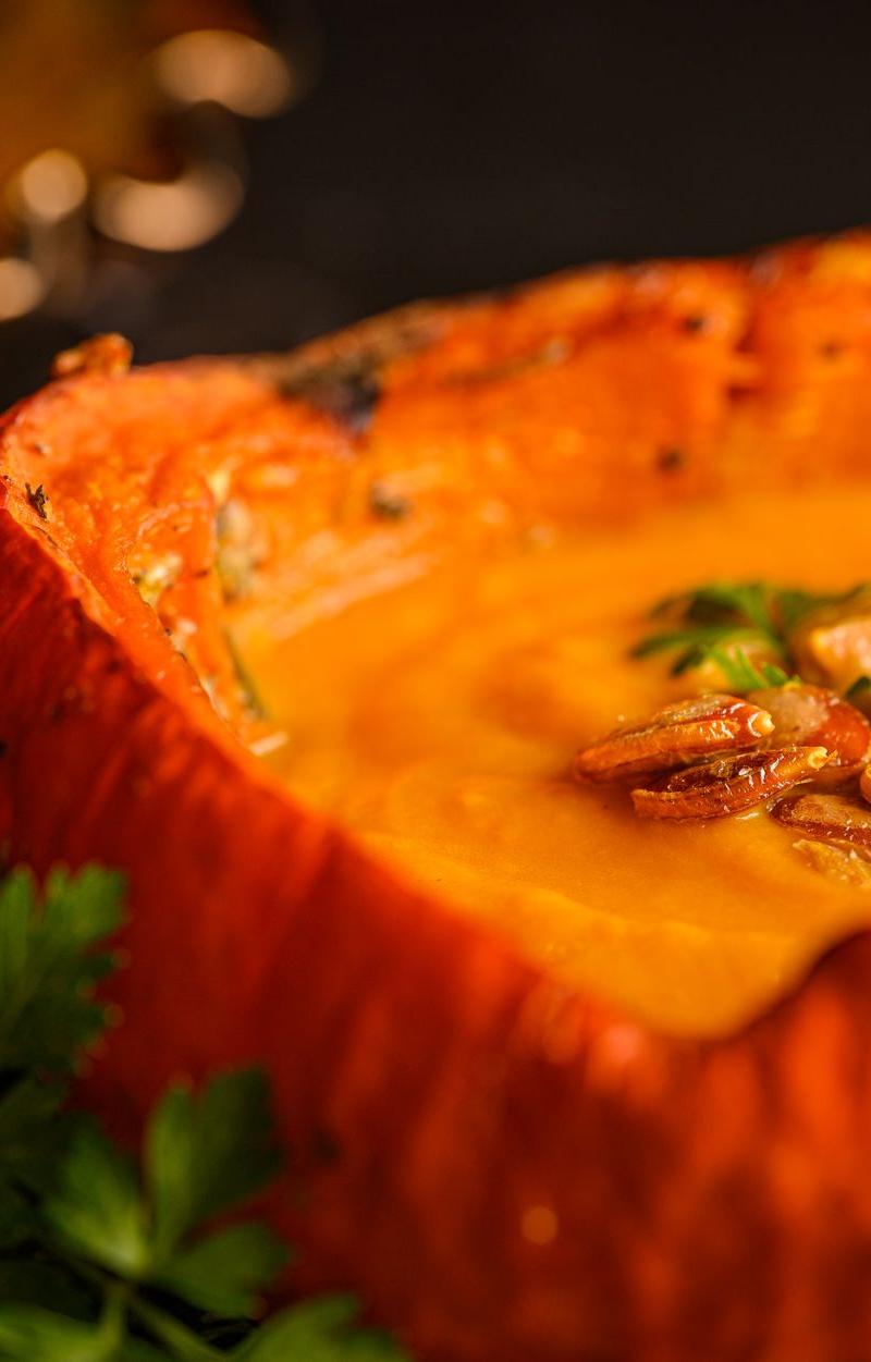 Creamy Pumpkin Soup with Crispy Sage
