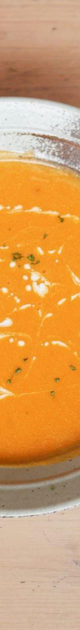 Creamy Pumpkin Soup with Garlic Bread
