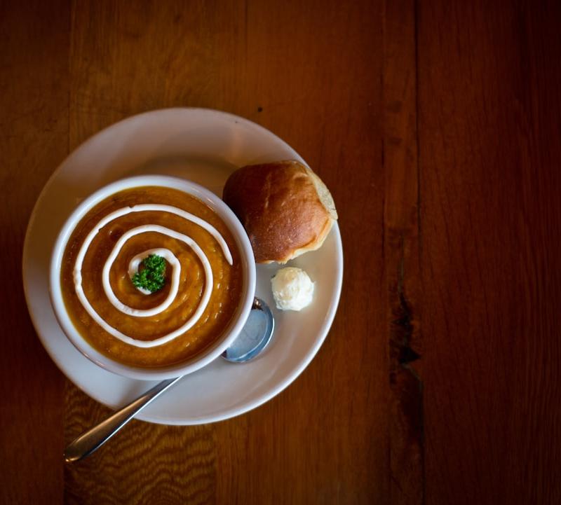Creamy Red Lentil Soup with Crispy Beef