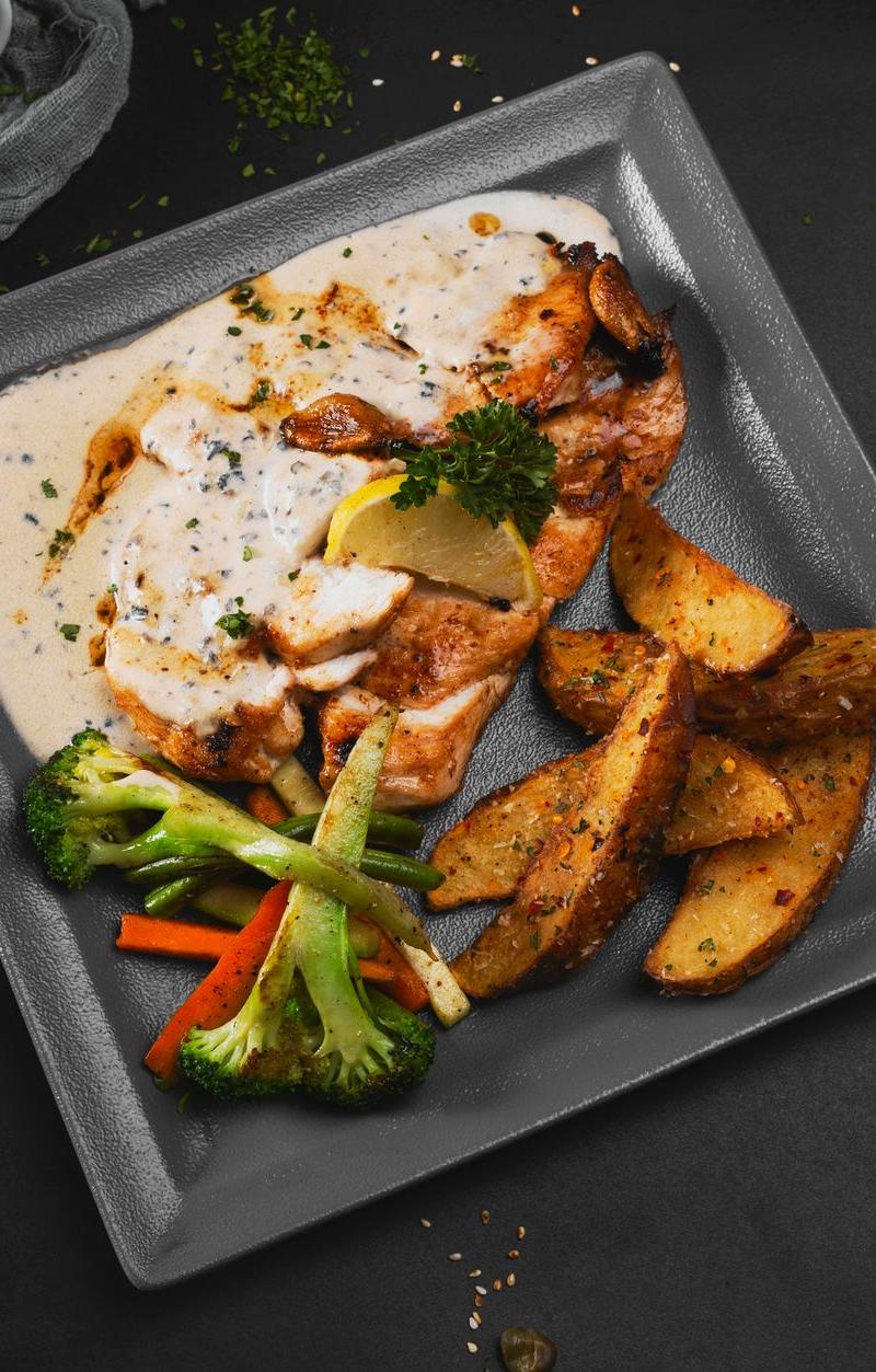 Creamy Tarragon Chicken with Roasted Vegetables