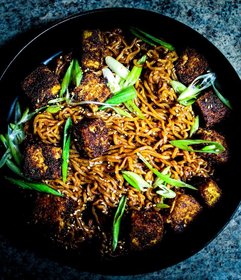 Crispy Air Fryer Tofu with Ginger-Soy Glaze