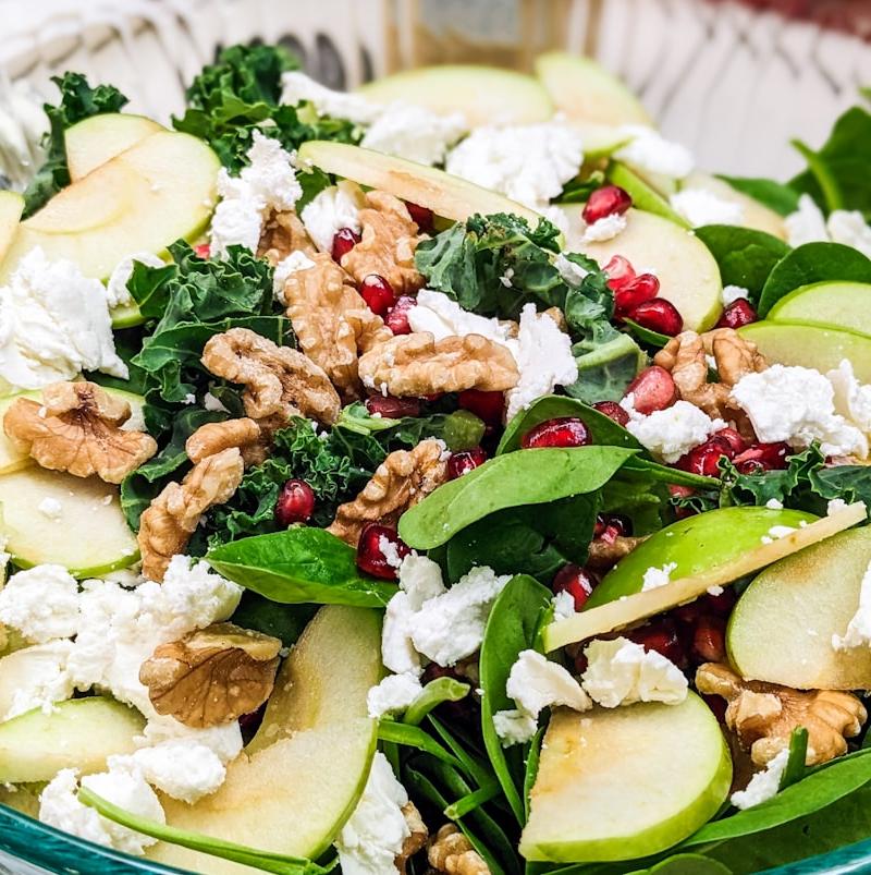 Crispy Apple Walnut Spinach Salad