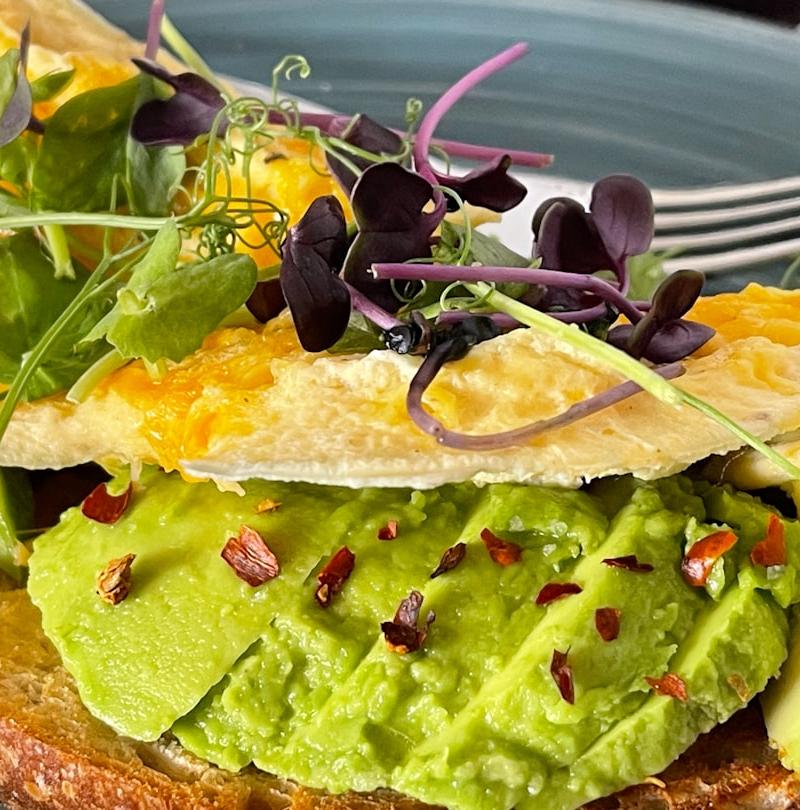 Crispy Avocado Egg Toast with Chili Oil