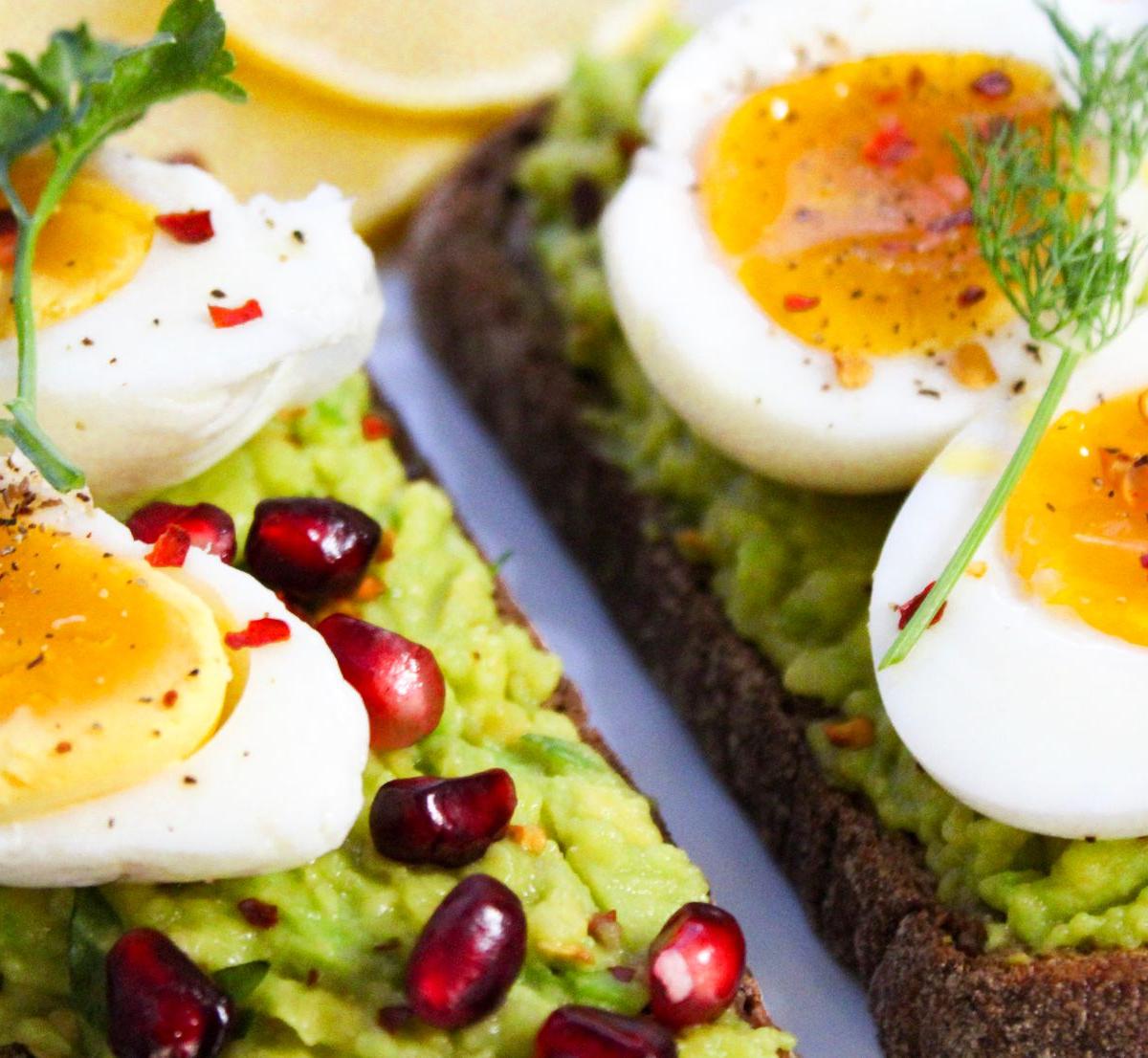 Crispy Avocado Egg Toast with Pomegranate