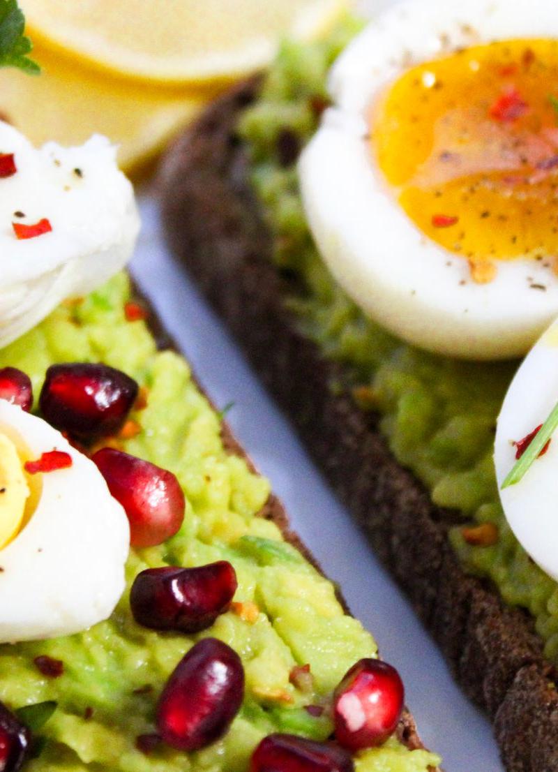 Crispy Avocado Egg Toast with Pomegranate