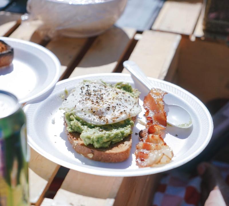 Crispy Bacon Avocado Egg Toast