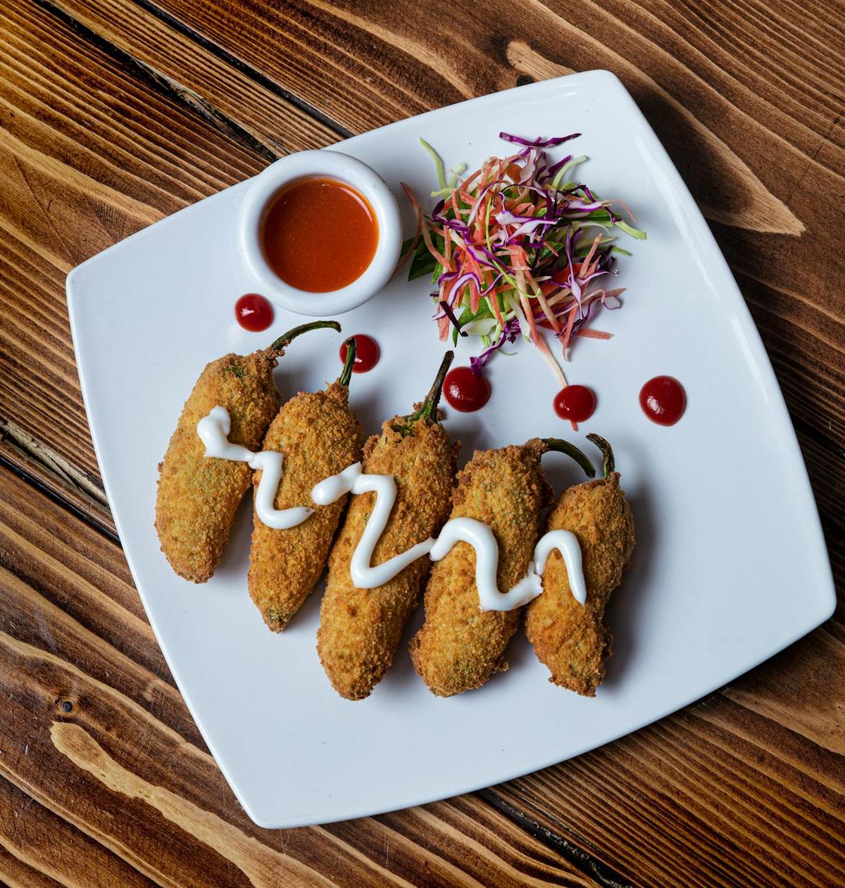 Crispy Bacon Jalapeño Poppers with Slaw