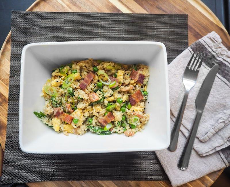 Crispy Bacon Pineapple Fried Rice Bowl