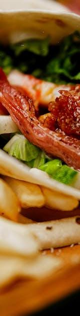 Crispy Bacon & Pork Tacos with Creamy Sauce