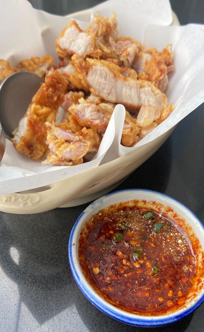 Crispy Bagnet with Garlic Vinegar Dip