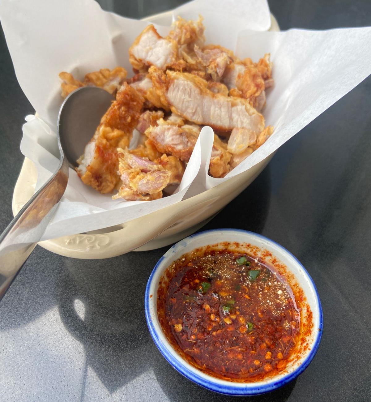 Crispy Bagnet with Garlic Vinegar Dip
