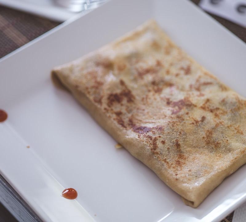 Crispy Banana Roti with Condensed Milk