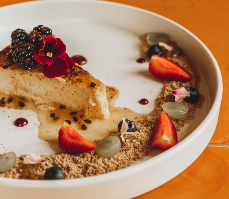 Crispy Basque Cheesecake with Berries