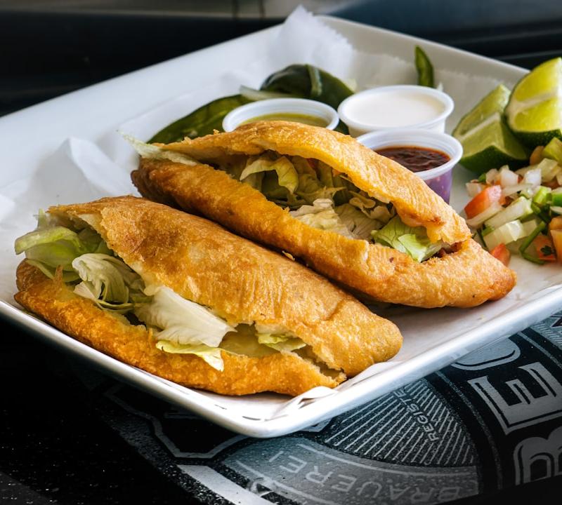 Crispy Bean Gorditas with Queso & Salsa