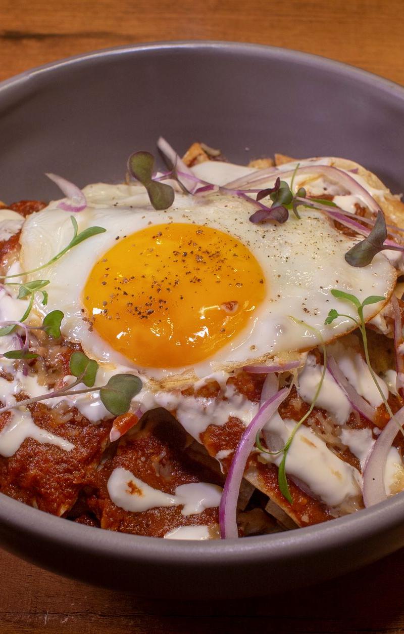Crispy Beef Chilaquiles