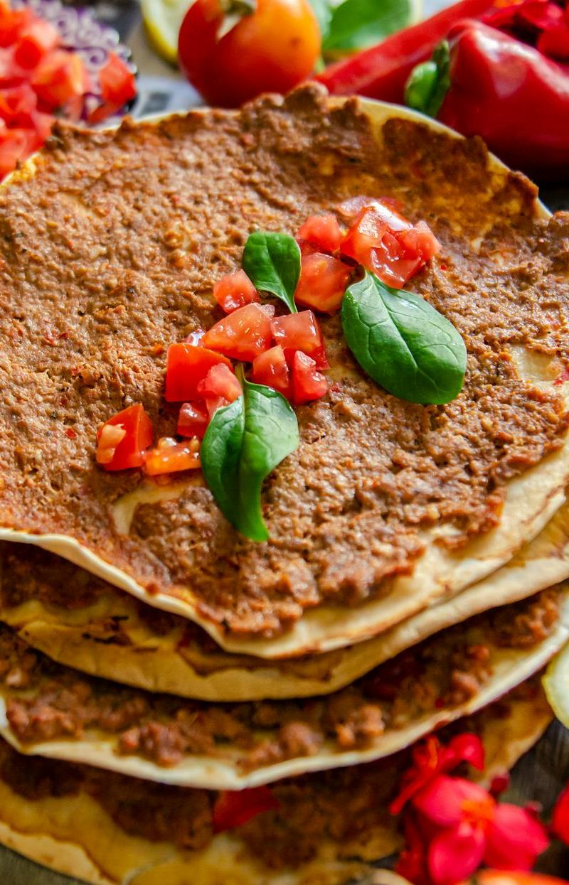 Crispy Beef Lahmacun with Garlic Sauce