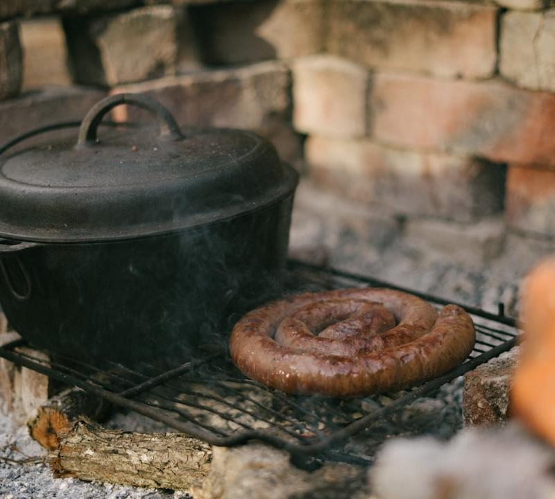 Crispy Boerewors Roll with Hot Sauce