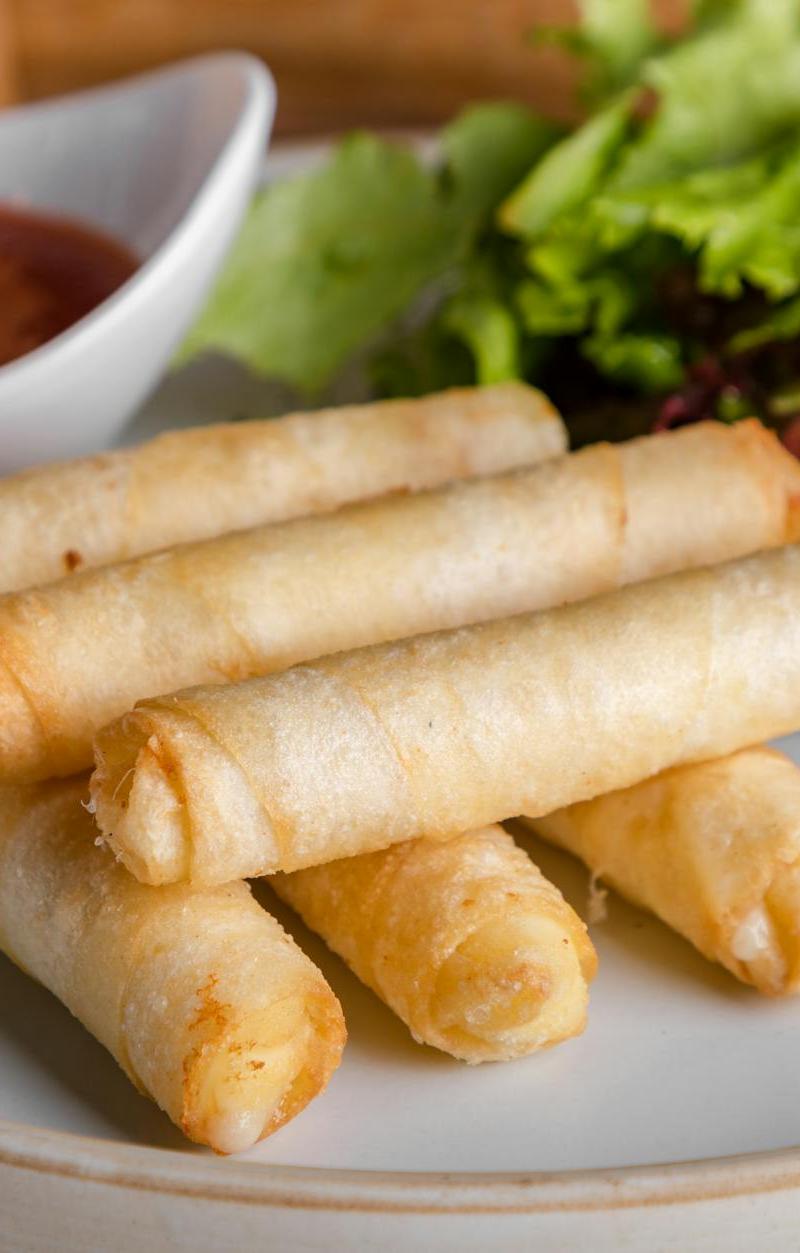 Crispy Boudin Egg Rolls with Comeback Dip