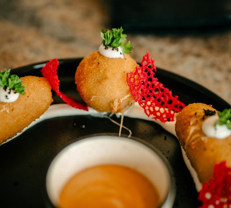 Crispy Boudin Egg Rolls with Spicy Dip