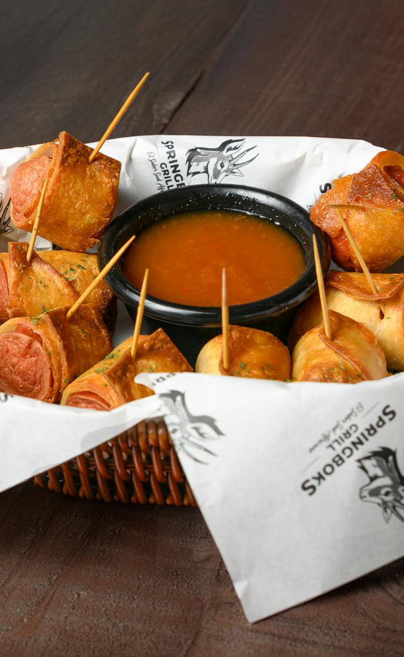 Crispy Boudin Egg Rolls with Spicy Mayo