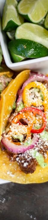 10-Min Crispy Brisket Tacos with Lime