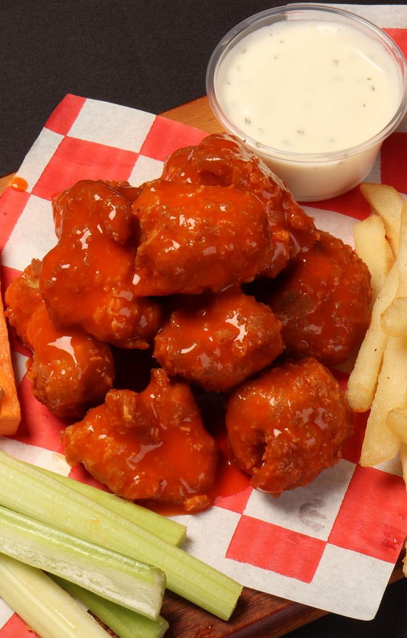 Crispy Buffalo Cauliflower with Sides