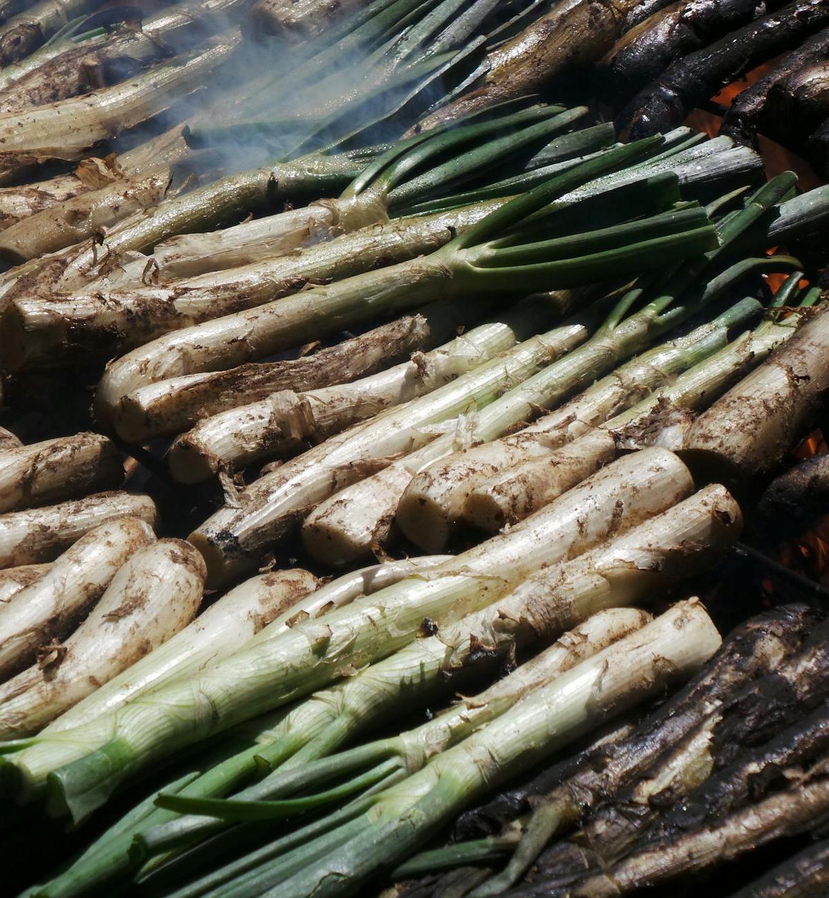 Crispy Calçots with Romesco