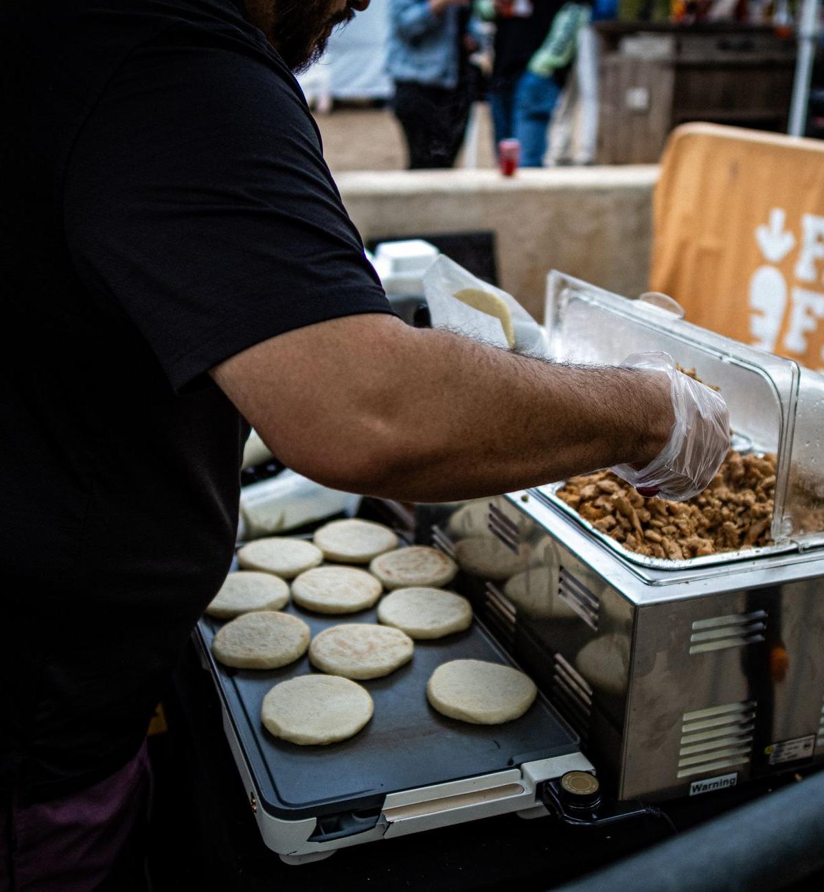 Crispy Cheese Arepas with Charred Avocado