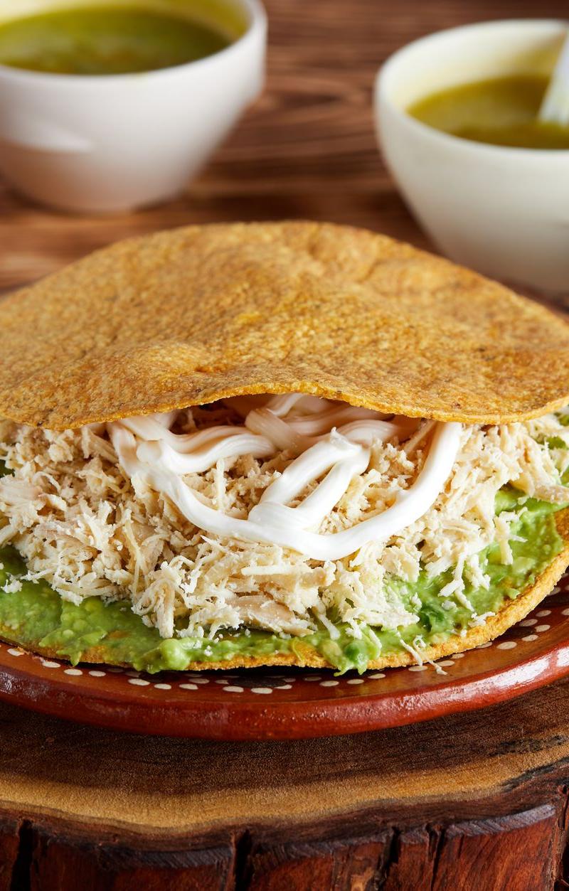 Crispy Cheese & Black Bean Tostadas