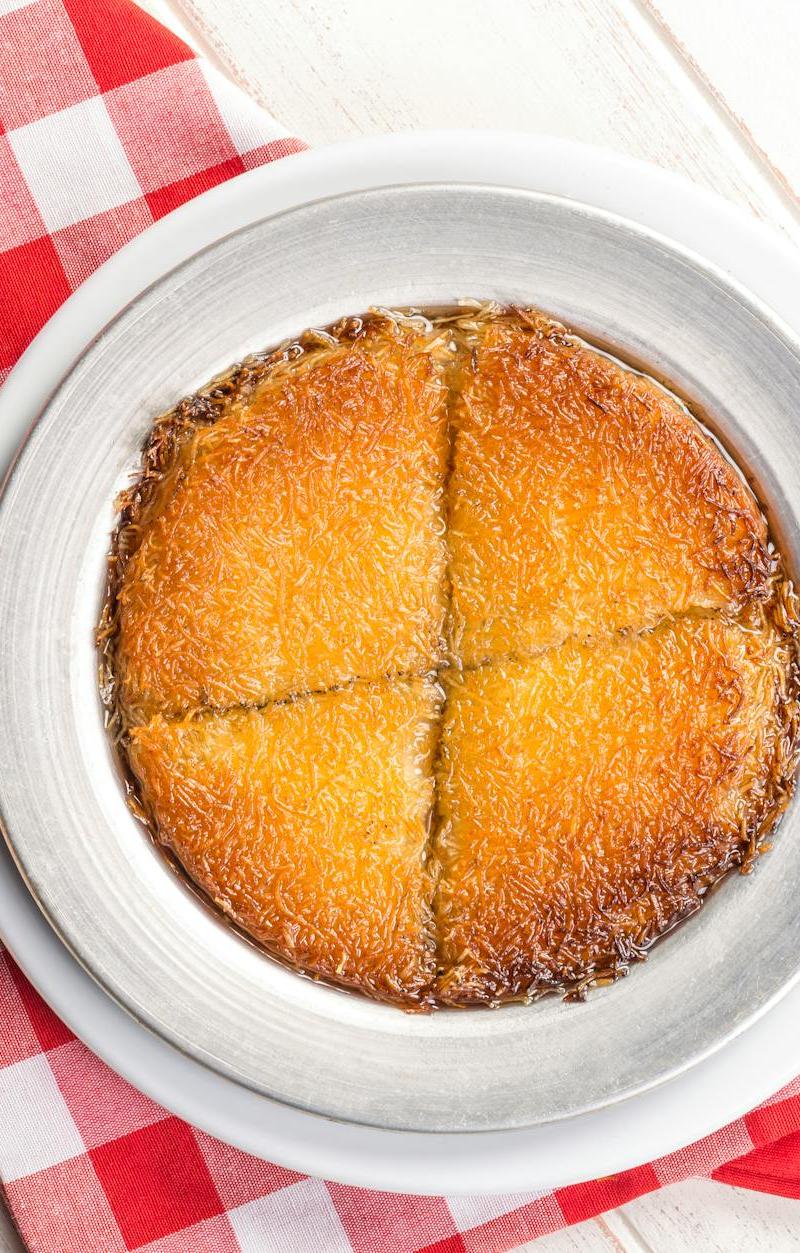 Crispy Cheese Konafa with Hot Honey Syrup