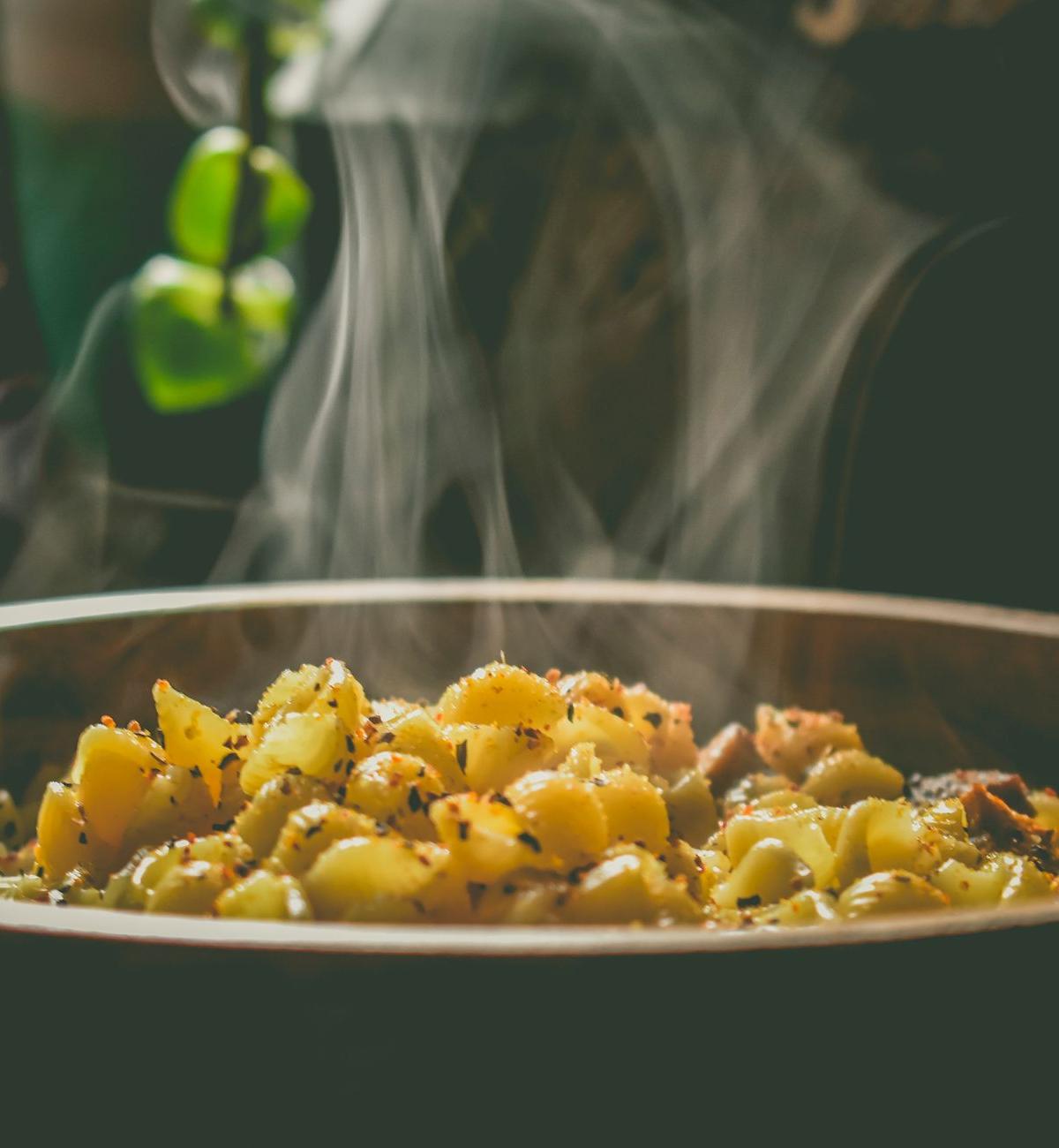 Crispy Cheese Pasta with Caramelized Onions