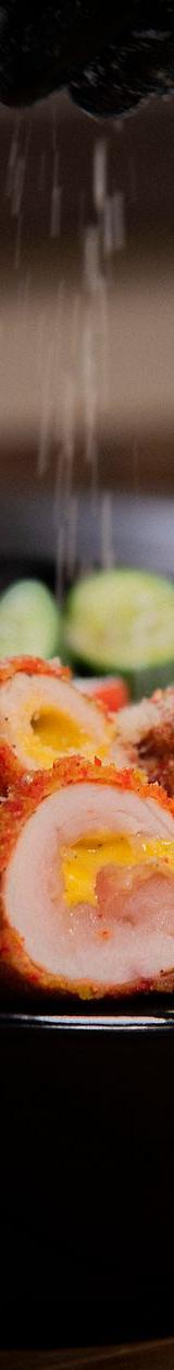 Crispy Chicken Cordon Bleu with Cucumber Salad