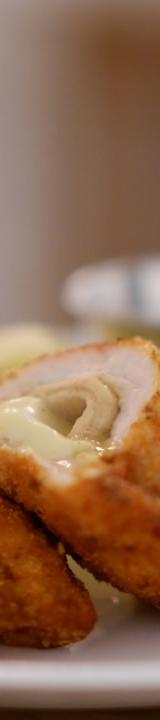 Crispy Chicken Cordon Bleu with Fries & Salad