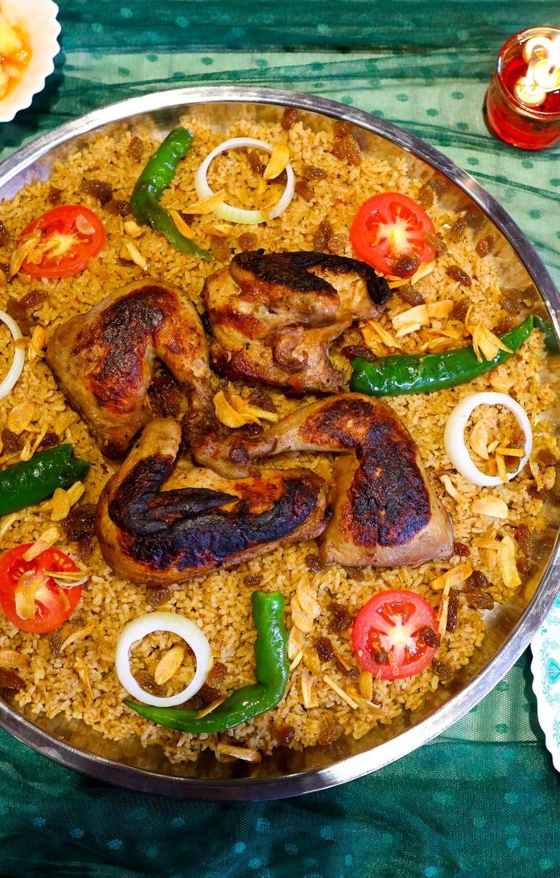 Crispy Chicken Kabsa with Spiced Rice