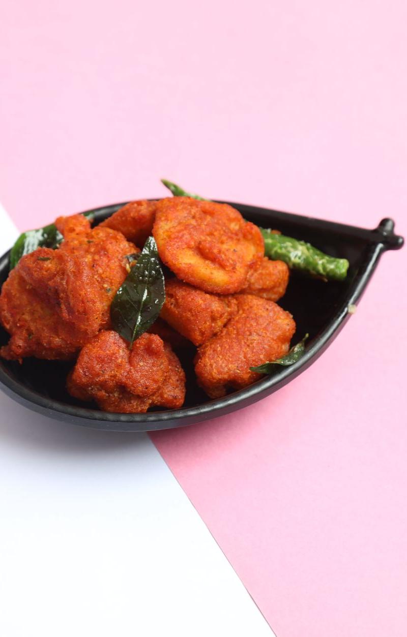 Crispy Chicken Pakora with Fried Chilies