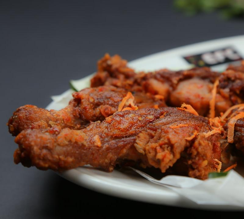 Crispy Chicken Pakora with Cucumber & Carrot Slaw