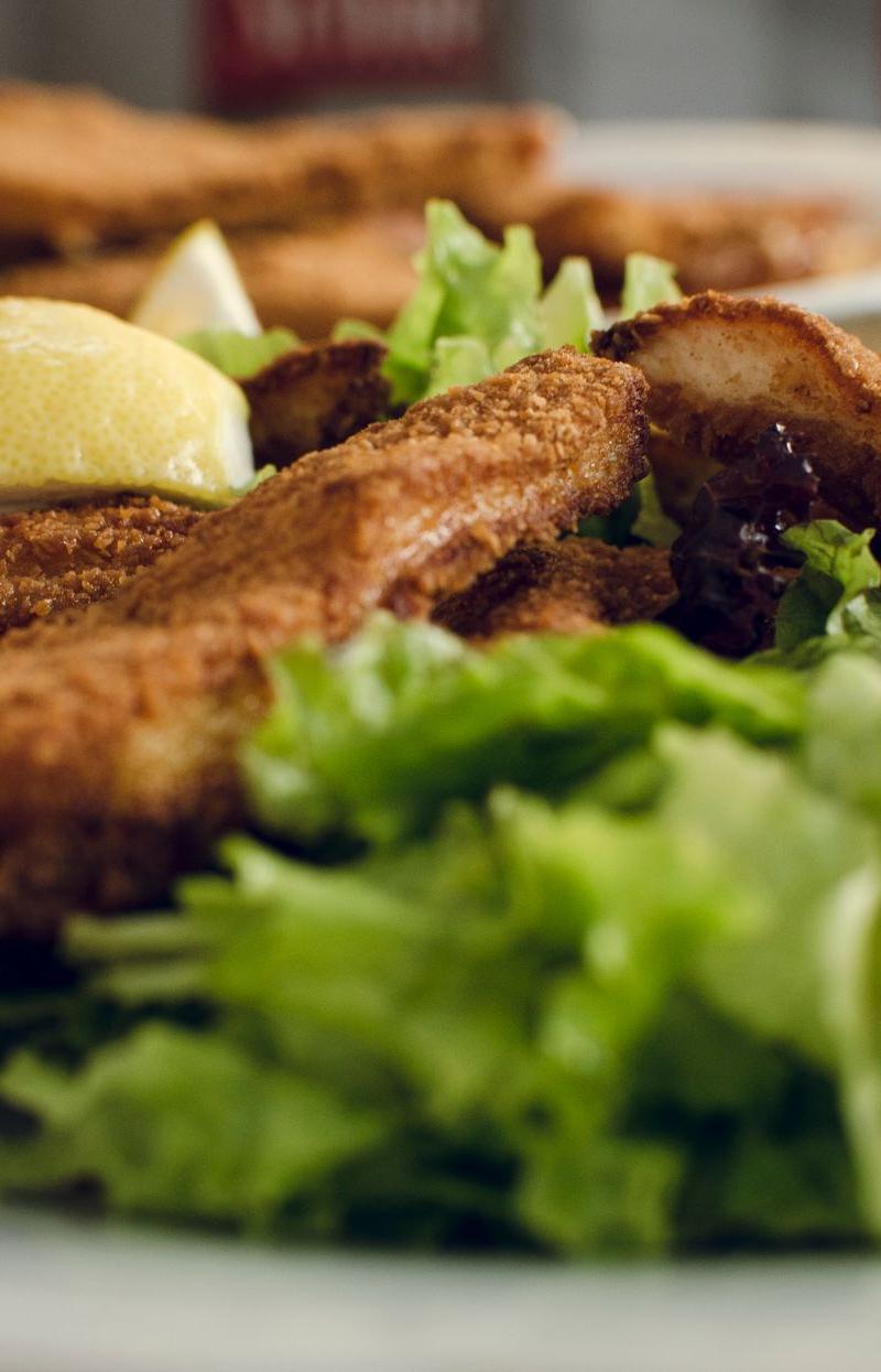 Crispy Chicken Salad with Warm Bacon Dressing