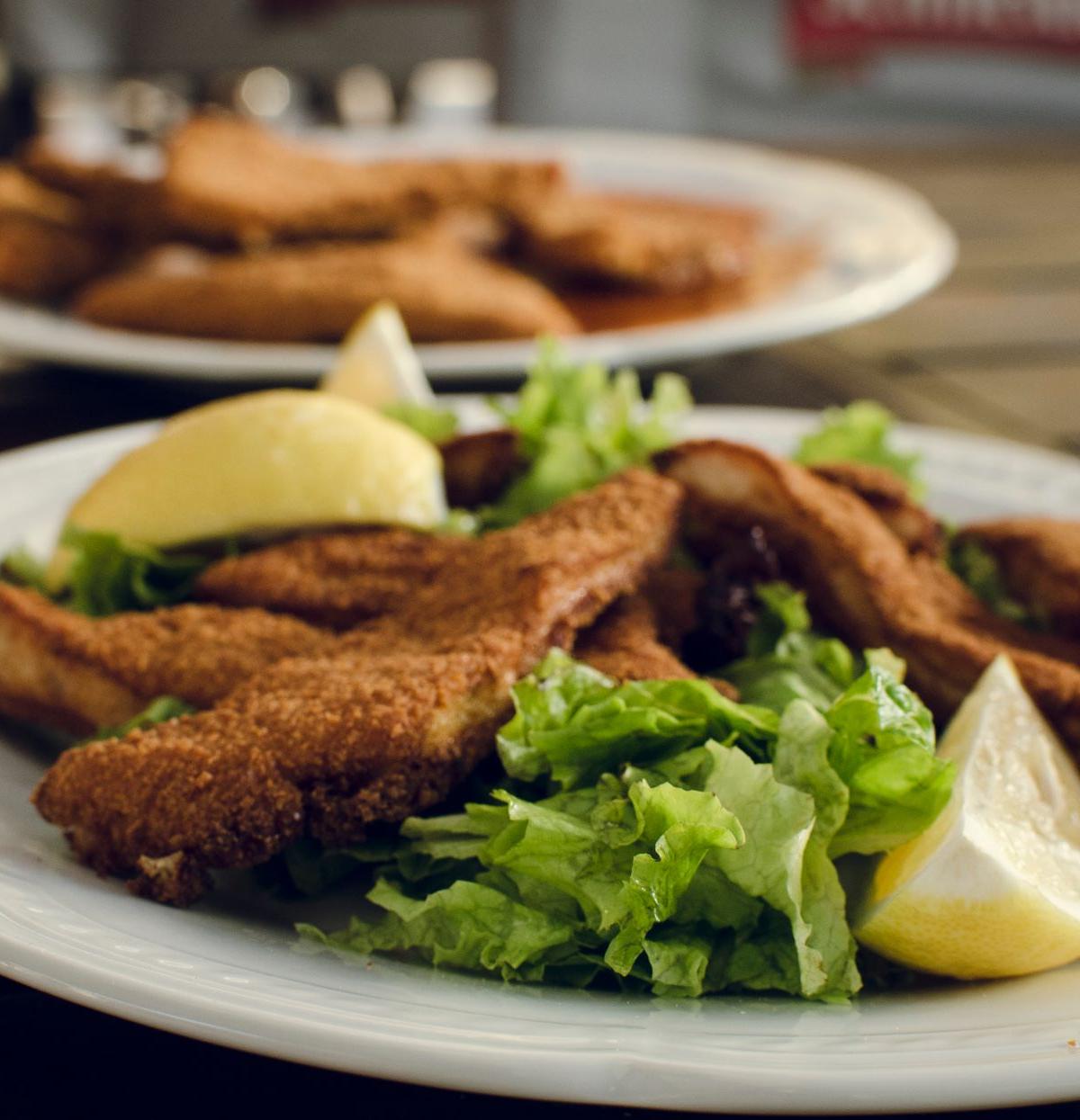 Crispy Chicken Salad with Warm Bacon Vinaigrette