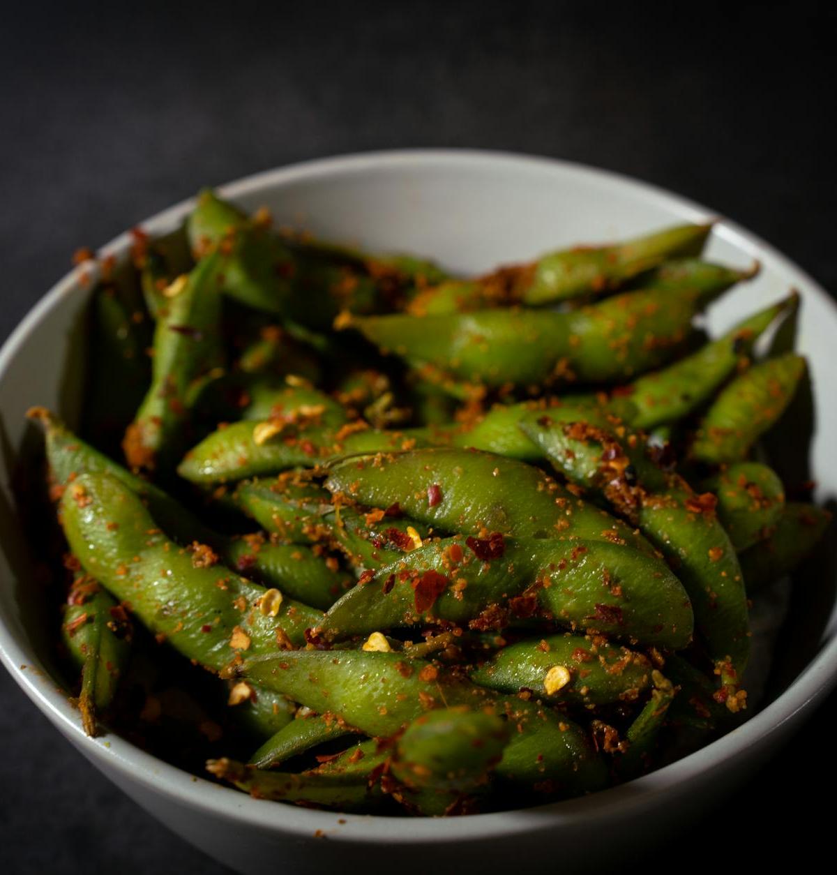 Crispy Chili Garlic Edamame