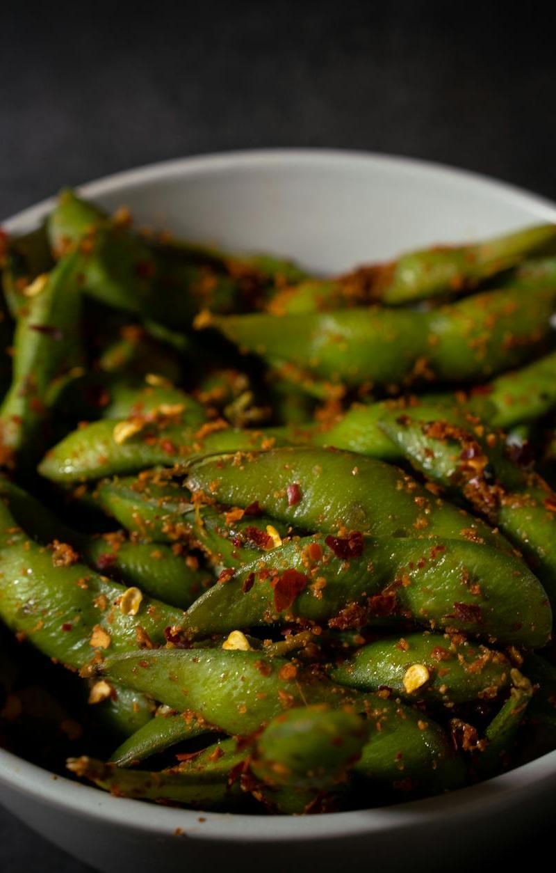 Crispy Chili Garlic Edamame