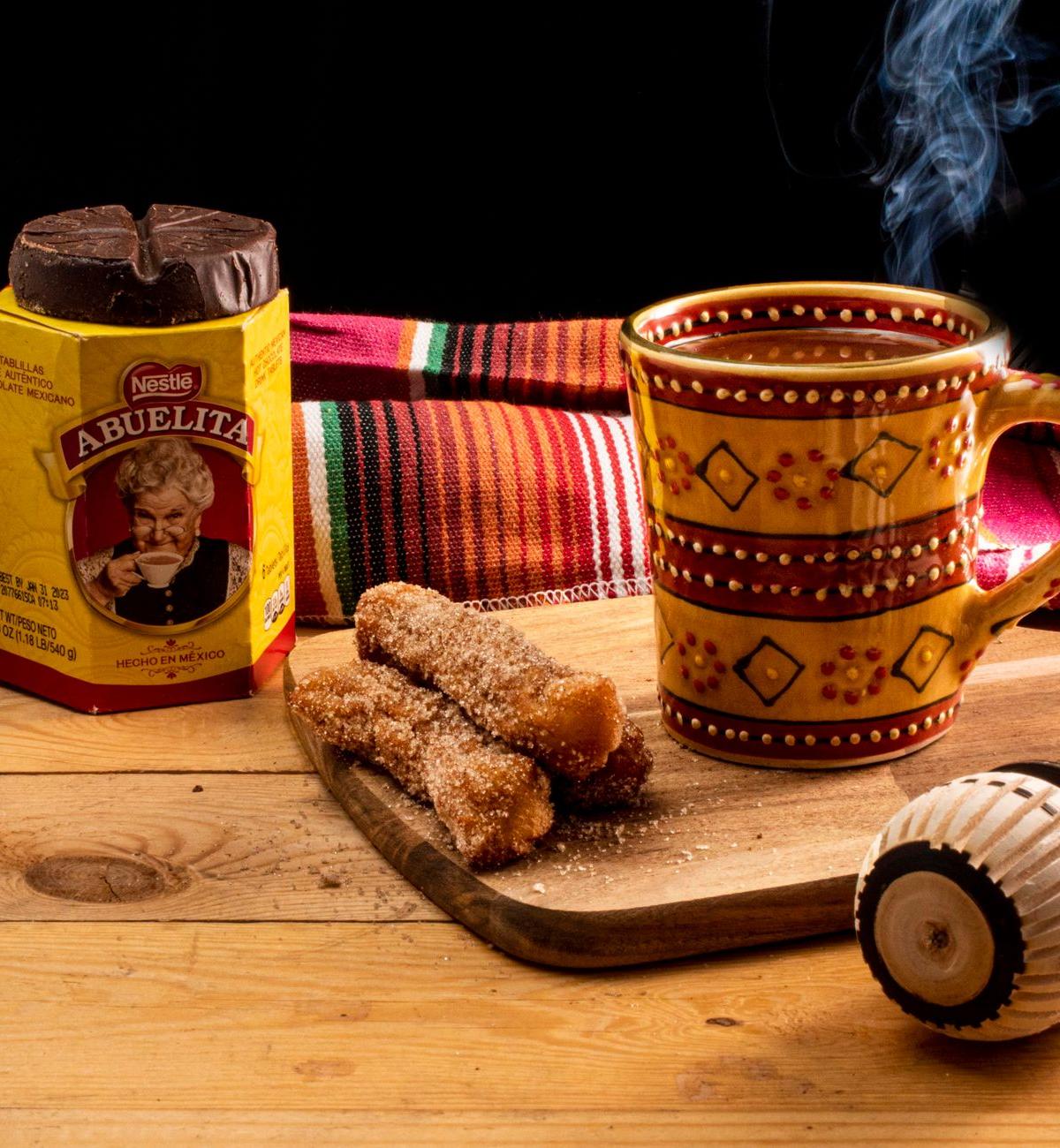 Crispy Cinnamon Churro Bites & Hot Chocolate