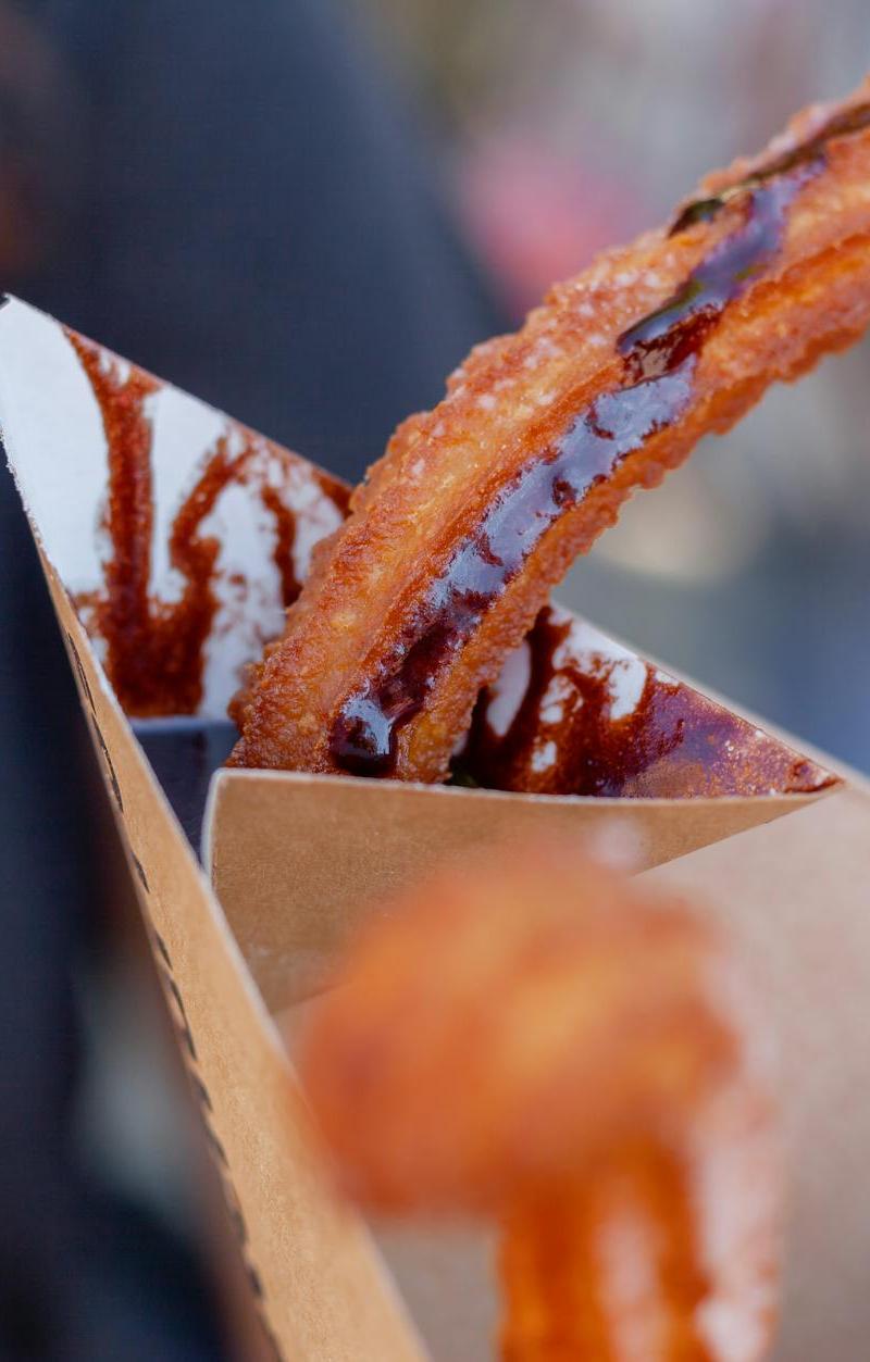 Crispy Cinnamon Churros with Hot Chocolate