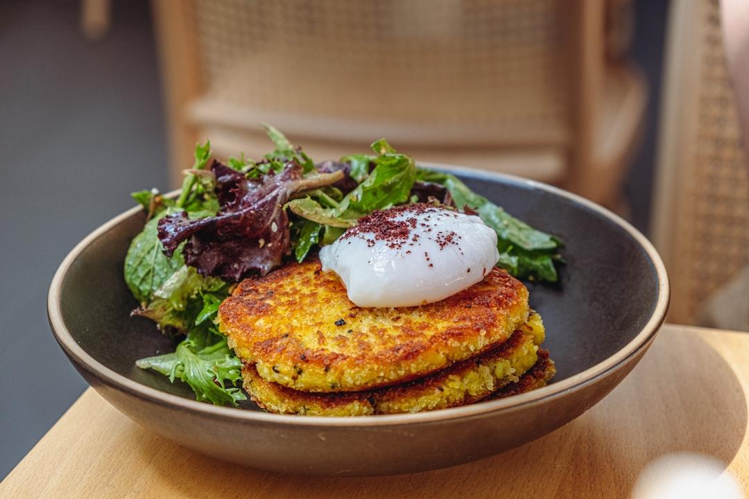 Crispy Cornbread with Egg & Greens