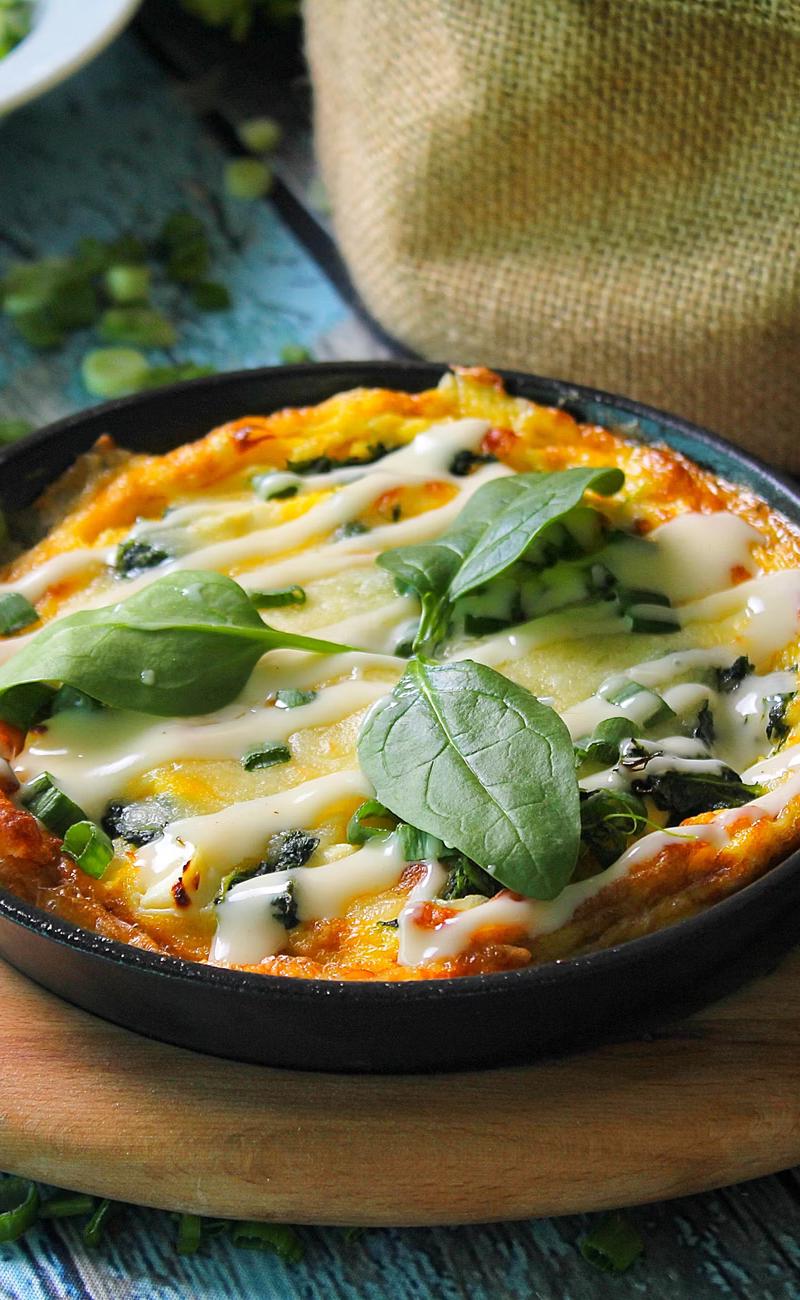 Crispy-Edge Cheese & Herb Frittata