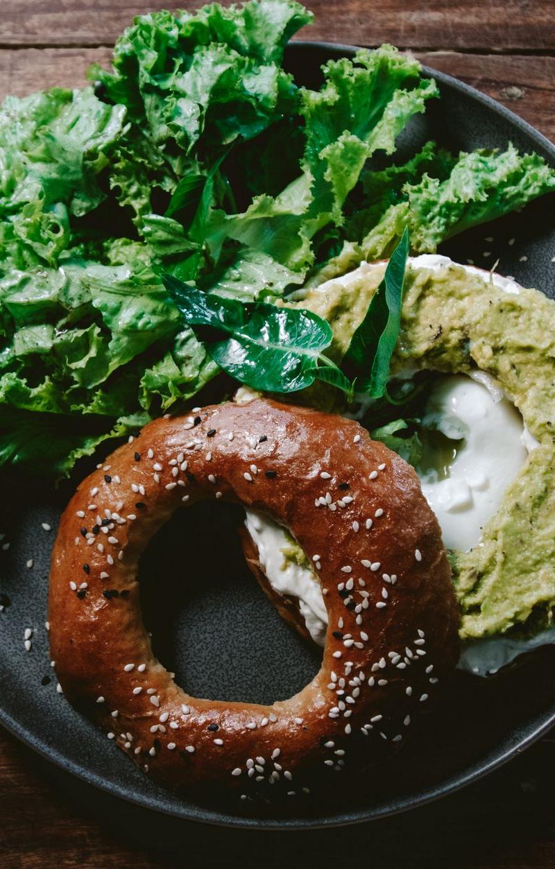 Crispy Egg & Avocado Bagel with Herby Salad
