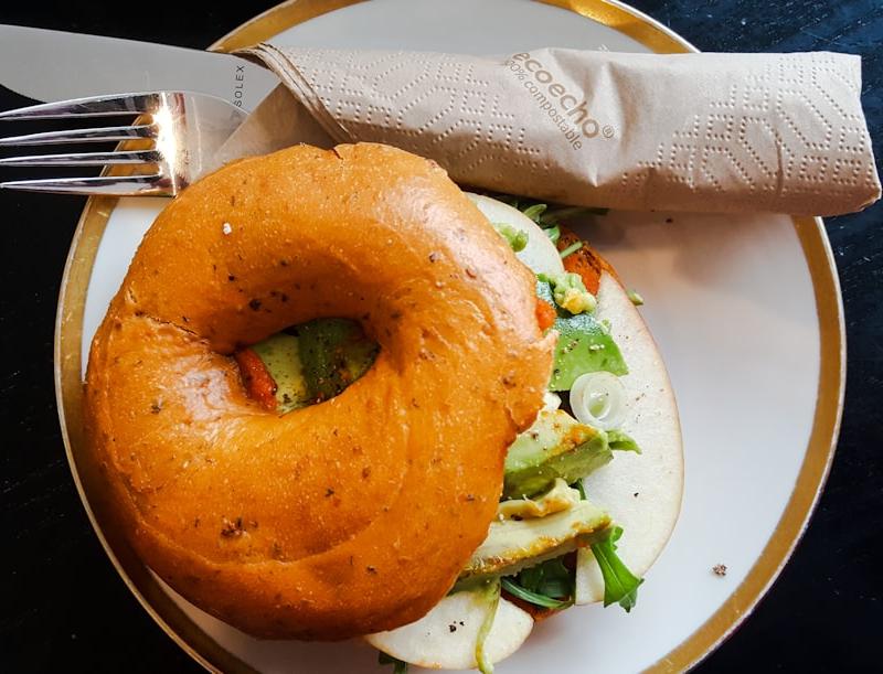 Crispy Egg & Avocado Bagel